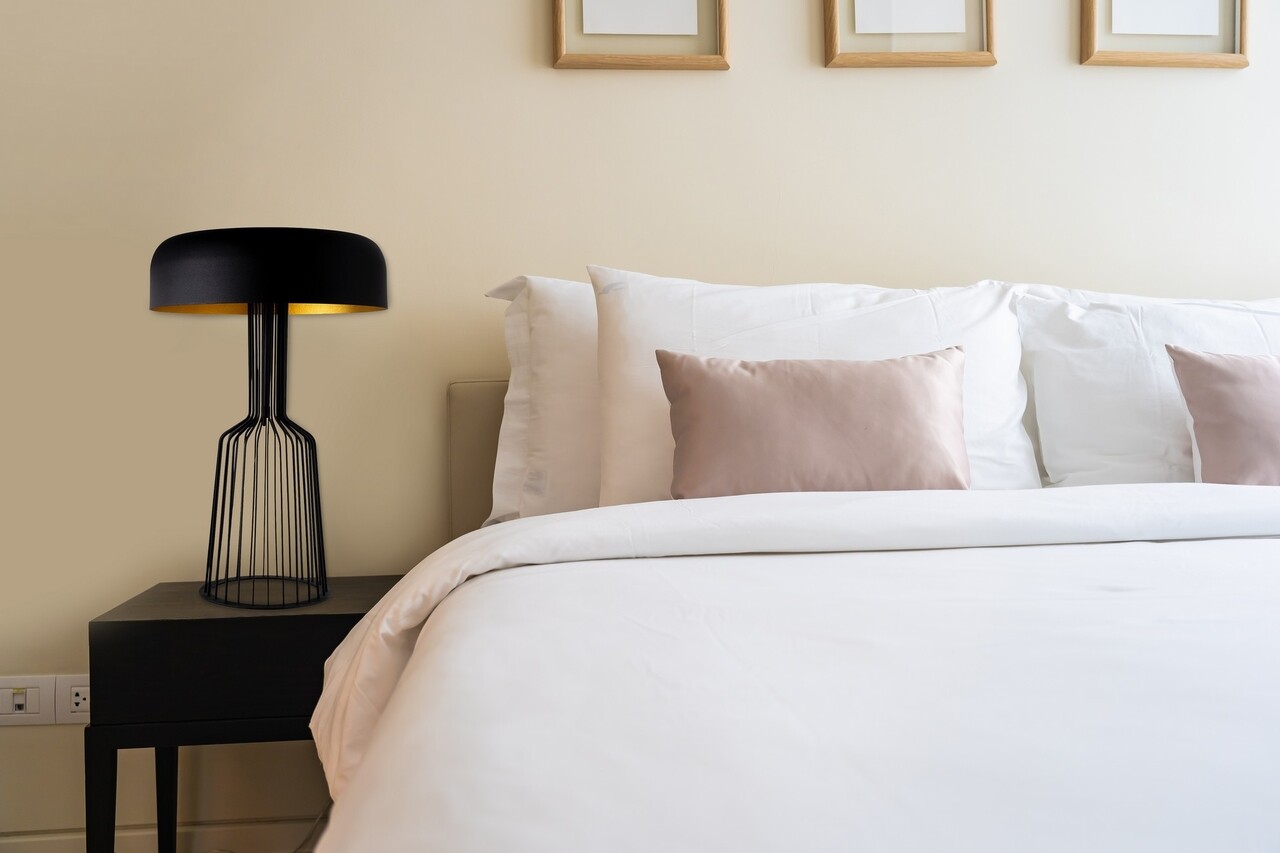 Lampa de masa, Fellini - MR-123, Alby, 36 x 57 cm, 2 x E27, 40W, negru/auriu - imagine 7